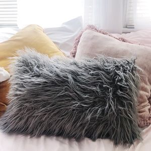 Photonscope • Grey Faux Fur Pillow